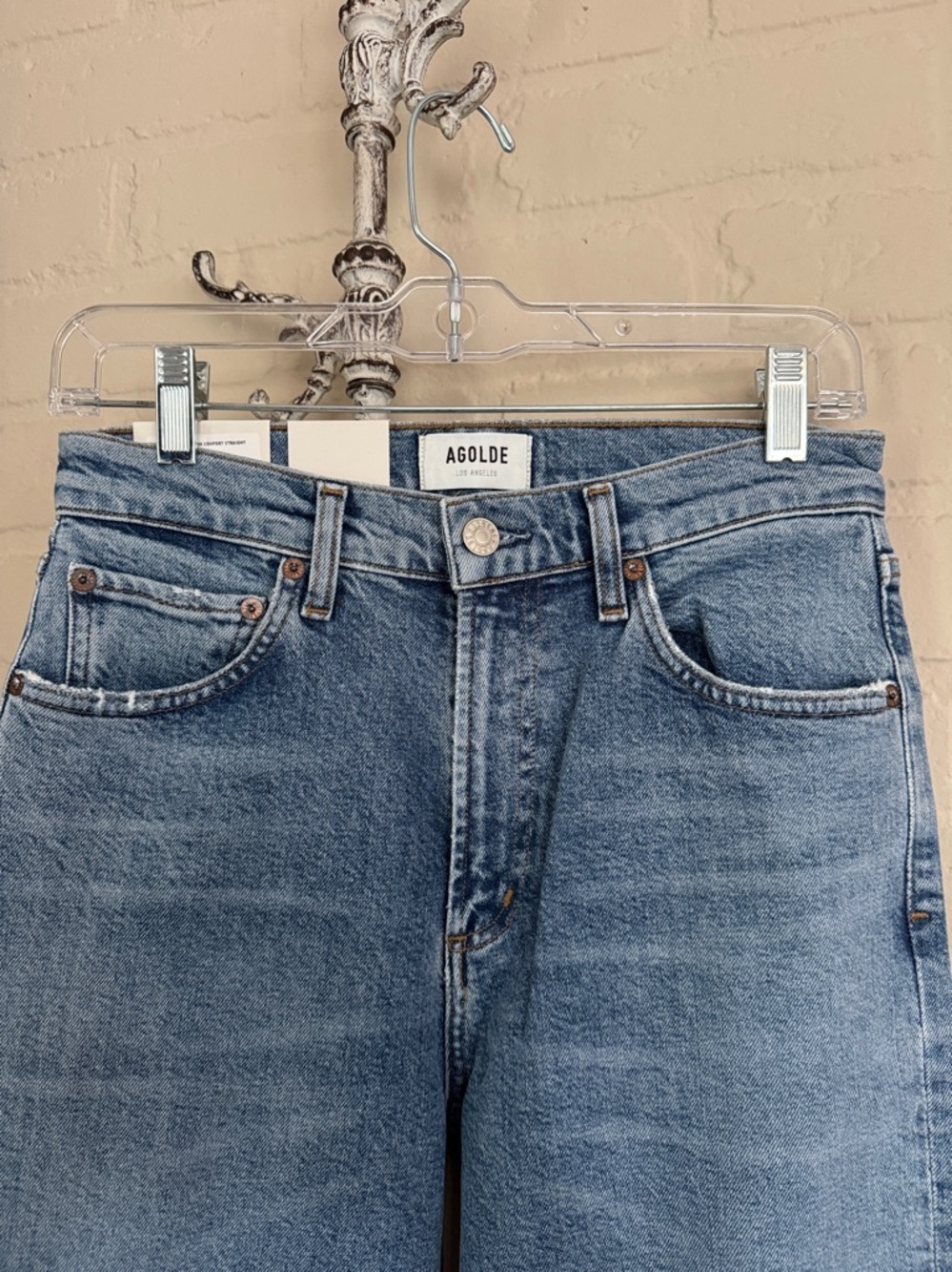 AGOLDE wilder jeans straight denim distressed whiplash NEW  26 mid rise comfort - Picture 3 of 8